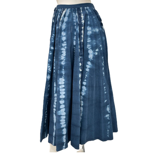 Tie Dye Long Flare Skirt Size 36 Blue Ready-To-Wear in Cotton CL2511-17327 2