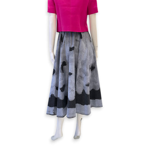 Tie Dye Long Flare Skirt 34 Grey Ready-To-Wear in Cotton CL2511-17328 2