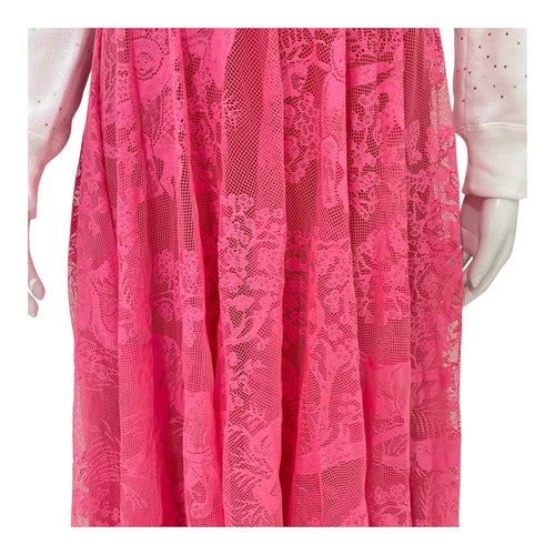 Dior Knitted Lace Diorivera Flared Midi Skirt 34 Pink Ready-To-Wear in Cotton CL2511-17329 3