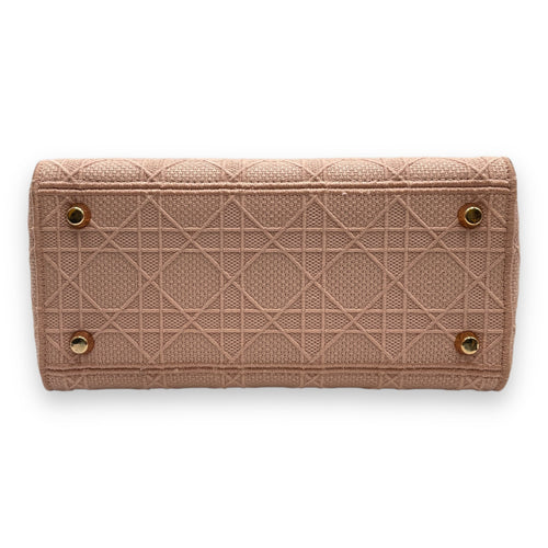 Lady Dior Medium Pale Pink Top Handle Bag in Canvas Rose Gold hardware CL2511-17336 5