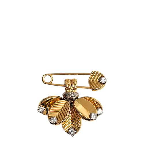 Grain de Cafe, 6 Diamonds, 0.22 Carat Brooch in Gold CL2511-17349 1