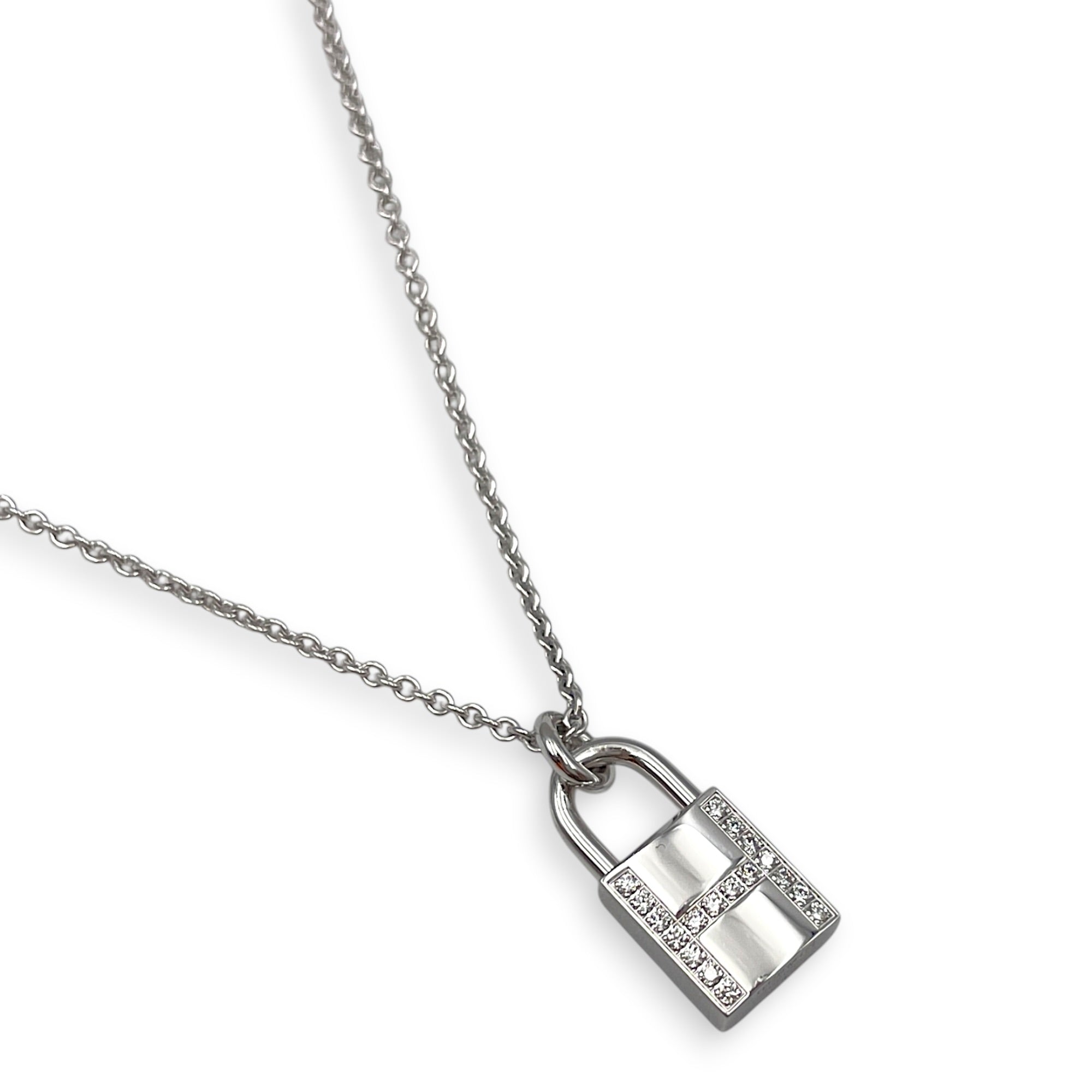 Kelly Cadenas Pendant 18 Diamonds, 0.09 Carat Necklace in White Gold Hardware CL2512-17520 3