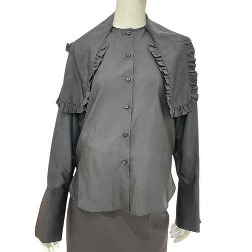 Dior Long-sleeved Blouse  with Ruffled Detailing Black Ready-To-Wear in Silk CL2512-17567 1