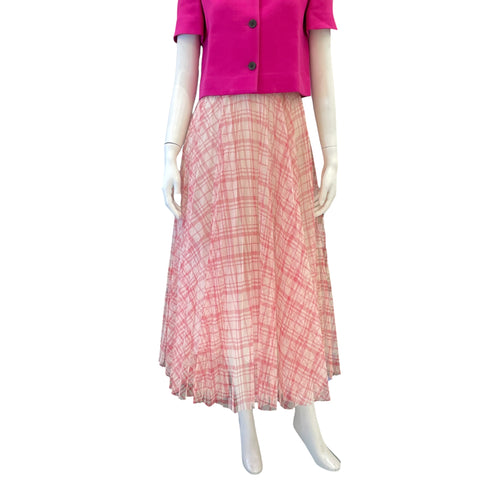 Dior Silk Mid-length Skirt Size 34 34 Pink Ready-To-Wear in Polyester