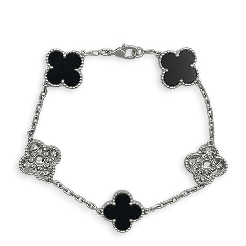 5 Motif Bracelet in White Gold Hardware CL2512-17729 2