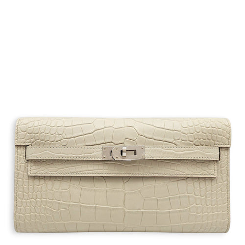 Kelly To Go Beton Crossbody Bag in Matte Alligator Palladium hardware CL2512-17764 1