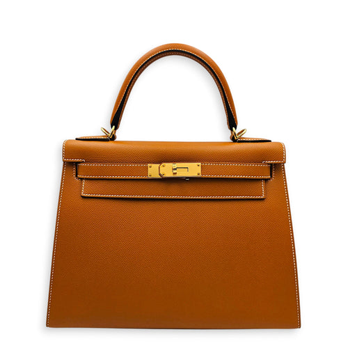 Sellier Kelly 28 Toffee in Epsom Gold hardware CL2512-17786 1