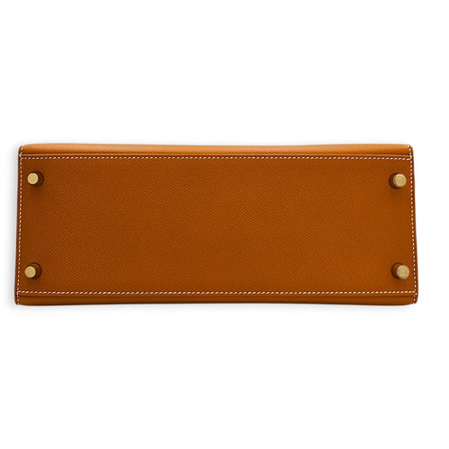 Sellier Kelly 28 Toffee in Epsom Gold hardware CL2512-17786 6
