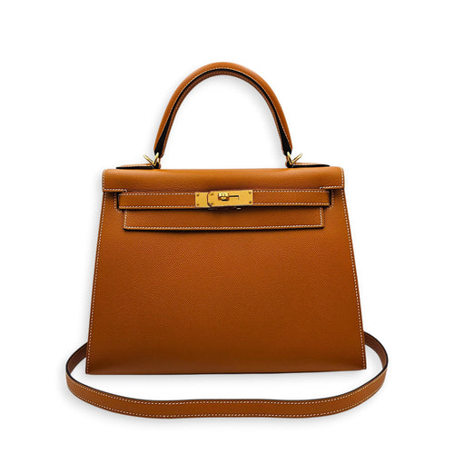 Sellier Kelly 28 Toffee in Epsom Gold hardware CL2512-17786 3