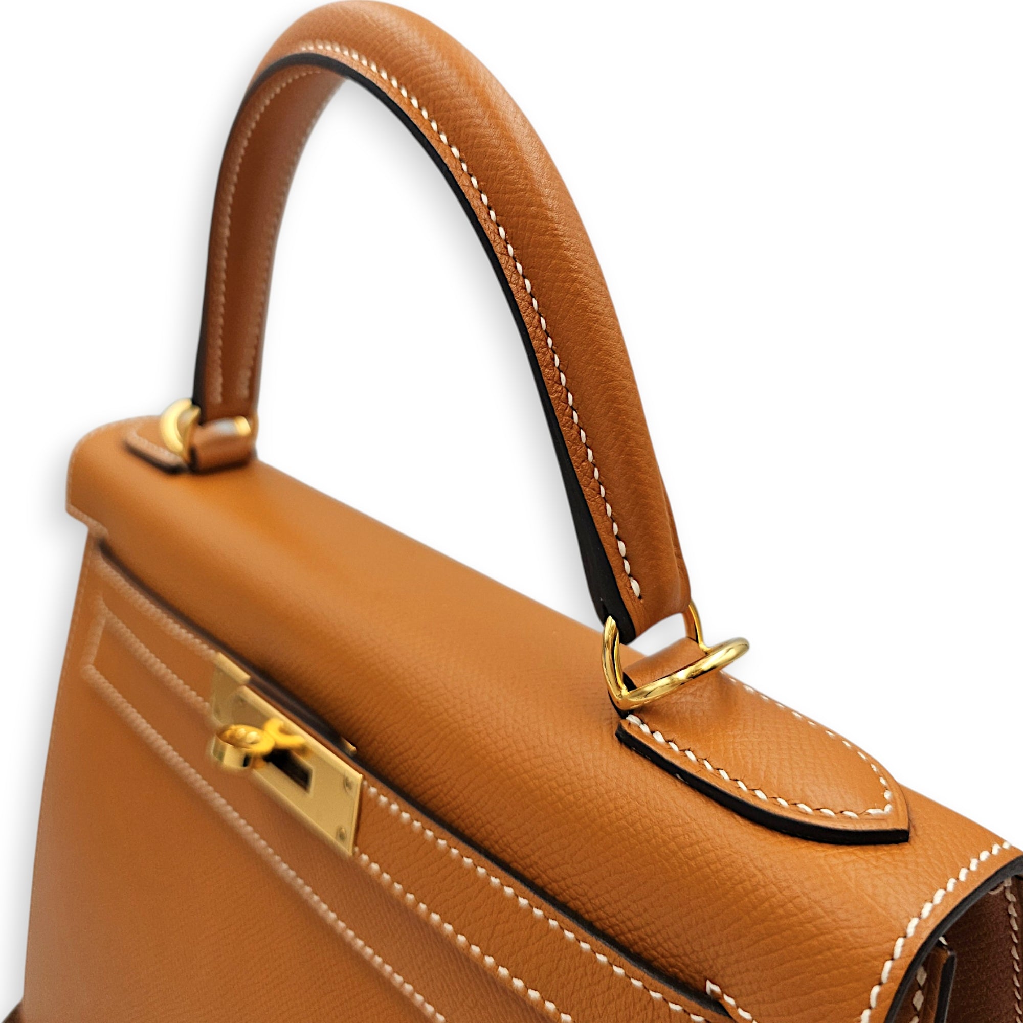 Sellier Kelly 28 Toffee in Epsom Gold hardware CL2512-17786 8