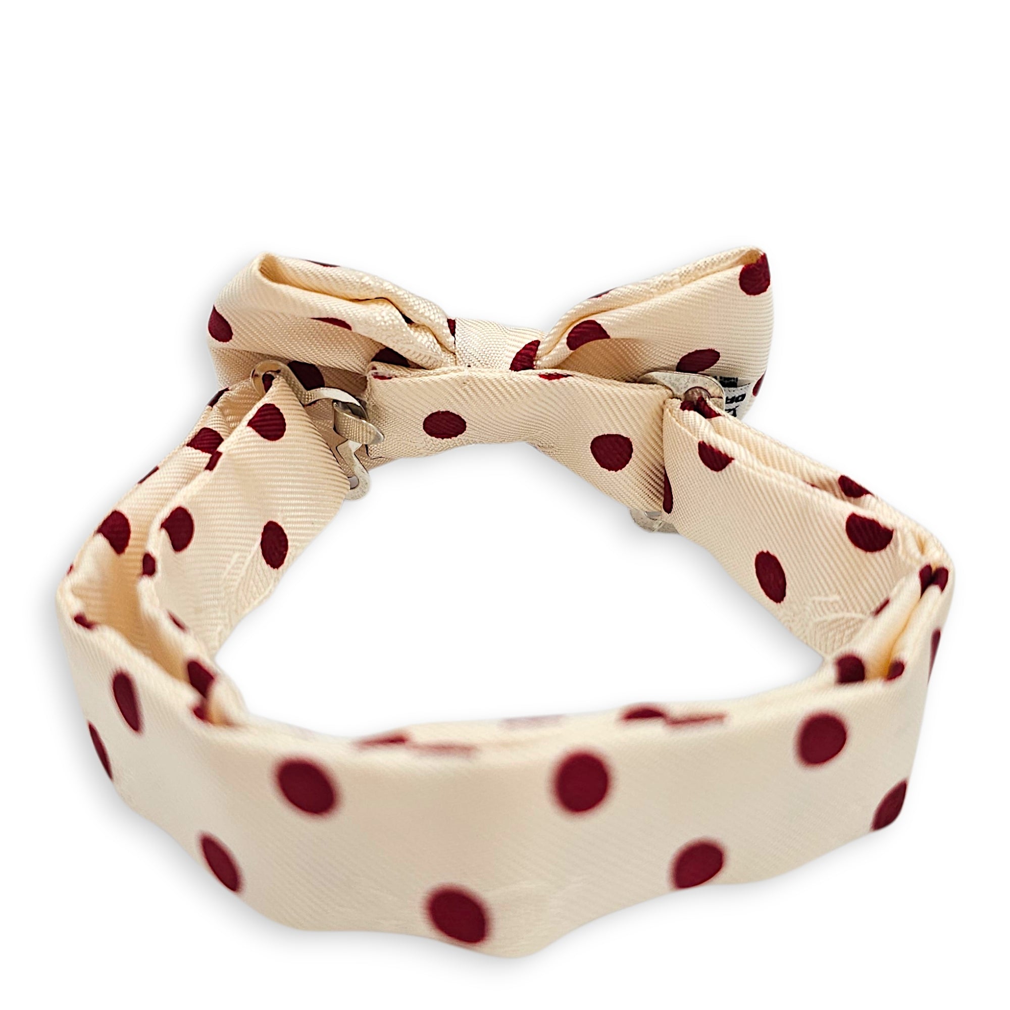 Noeud Papillion Bow Tie Burgundy dots Bow tie Palladium hardware CL2512-17899 2