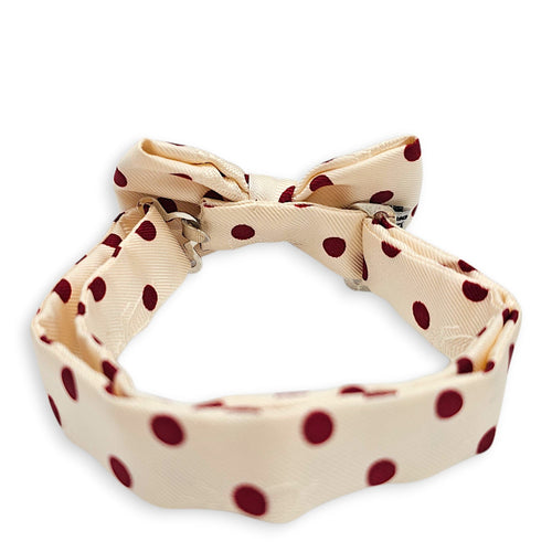 Noeud Papillion Bow Tie Burgundy dots Bow tie Palladium hardware CL2512-17899 2