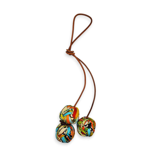 Silk Et Cuir Pompons Bag Silk charm Multi-colour Charm in Silk CL2512-17900 2