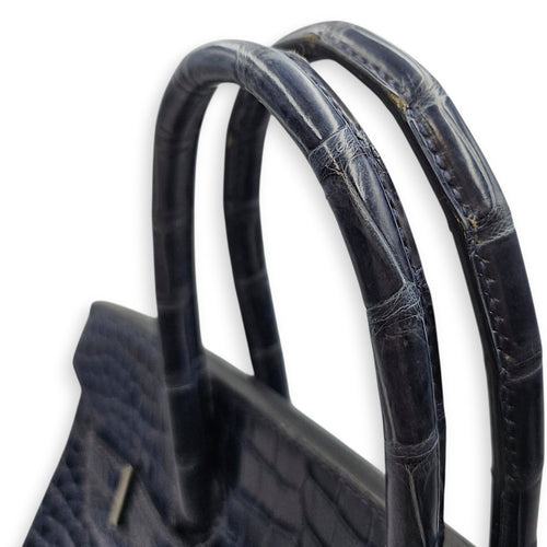 Birkin 35 Blue Abysse in Shiny Porosus Palladium hardware CL2512-17917 14