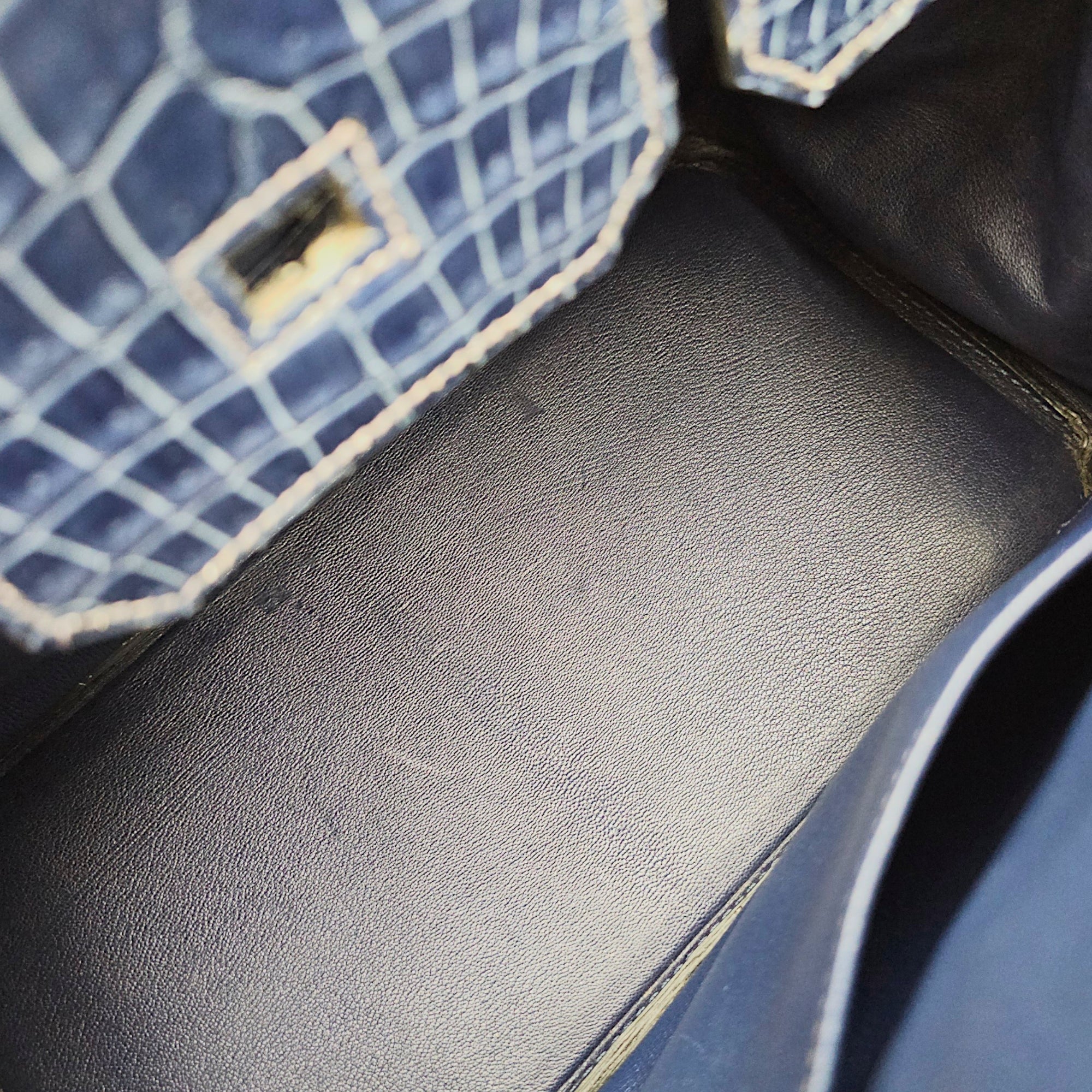 Birkin 35 Blue Abysse in Shiny Porosus Palladium hardware CL2512-17917 6