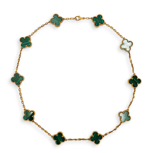 Vintage Alhambra, 10 Motifs Necklace in Green CL2512-17974 1