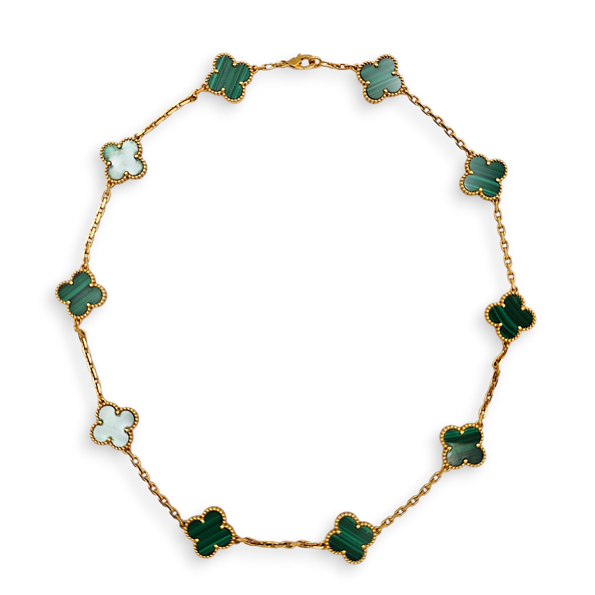 Vintage Alhambra, 10 Motifs Necklace in Green CL2512-17974 2