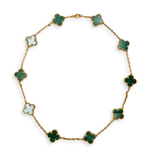 Vintage Alhambra, 10 Motifs Necklace in Green CL2512-17974 2