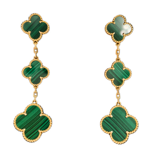 Magic Alhambra, 3 Motifs Earrings in Green CL2512-17975 1