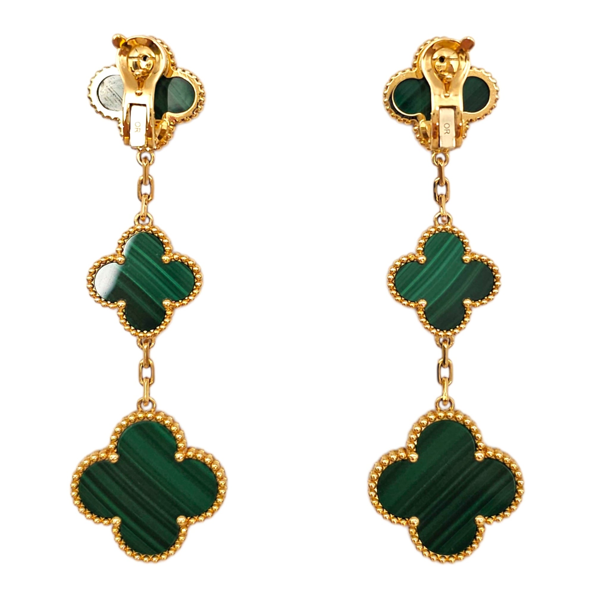 Magic Alhambra, 3 Motifs Earrings in Green CL2512-17975 2
