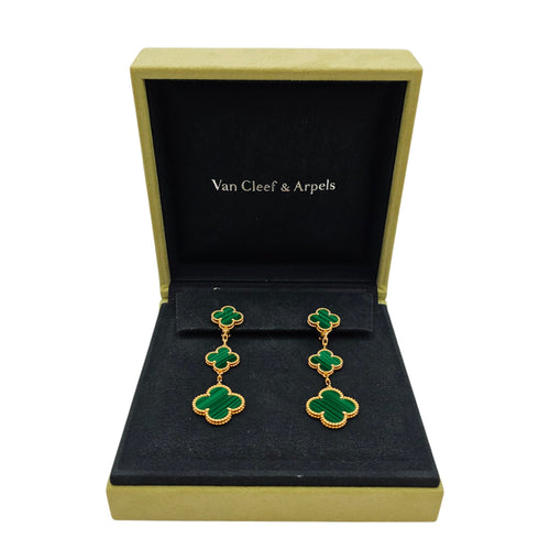 Magic Alhambra, 3 Motifs Earrings in Green CL2512-17975 3