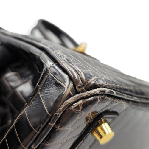 Birkin 25 Graphite in Shiny Niloticus Gold hardware CL2512-17977 9