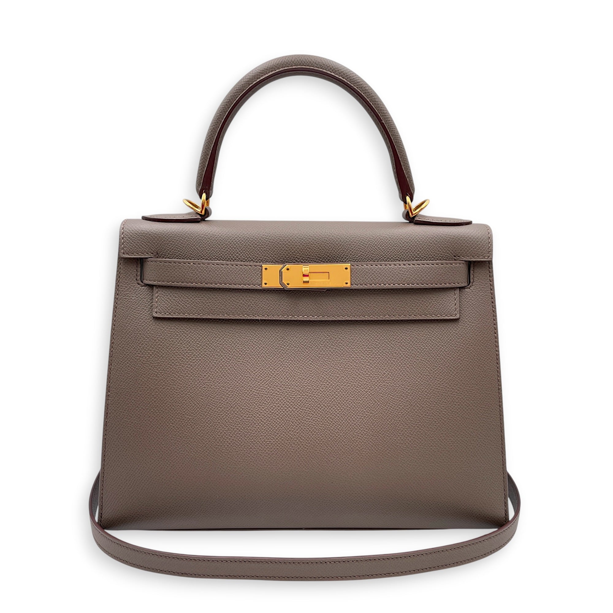Sellier Kelly 28 Etain in Epsom Gold hardware CL2512-17979 11