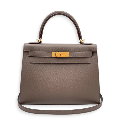 Sellier Kelly 28 Etain in Epsom Gold hardware CL2512-17979 11