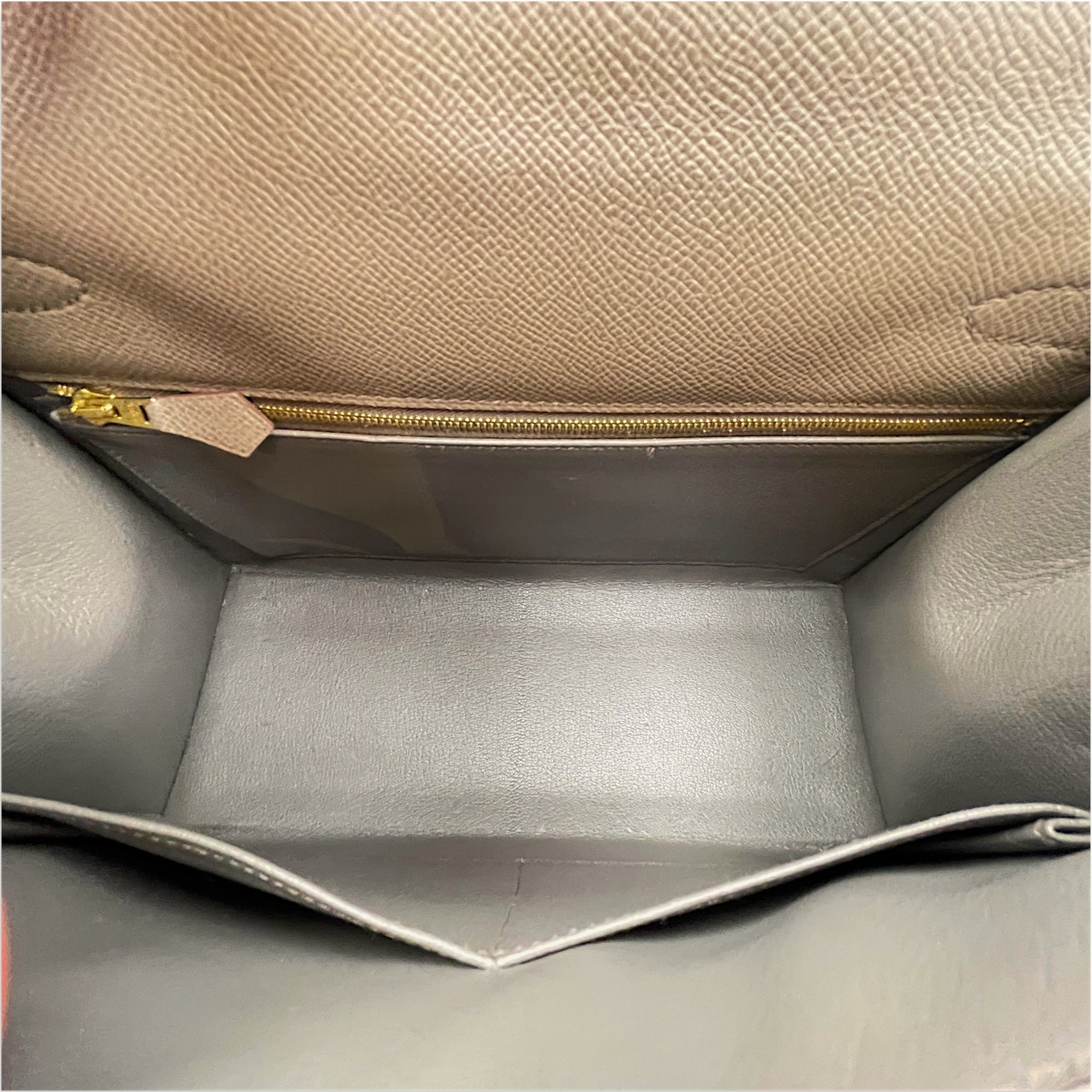Sellier Kelly 28 Etain in Epsom Gold hardware CL2512-17979 6