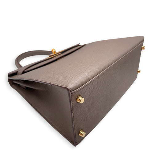 Sellier Kelly 28 Etain in Epsom Gold hardware CL2512-17979 7