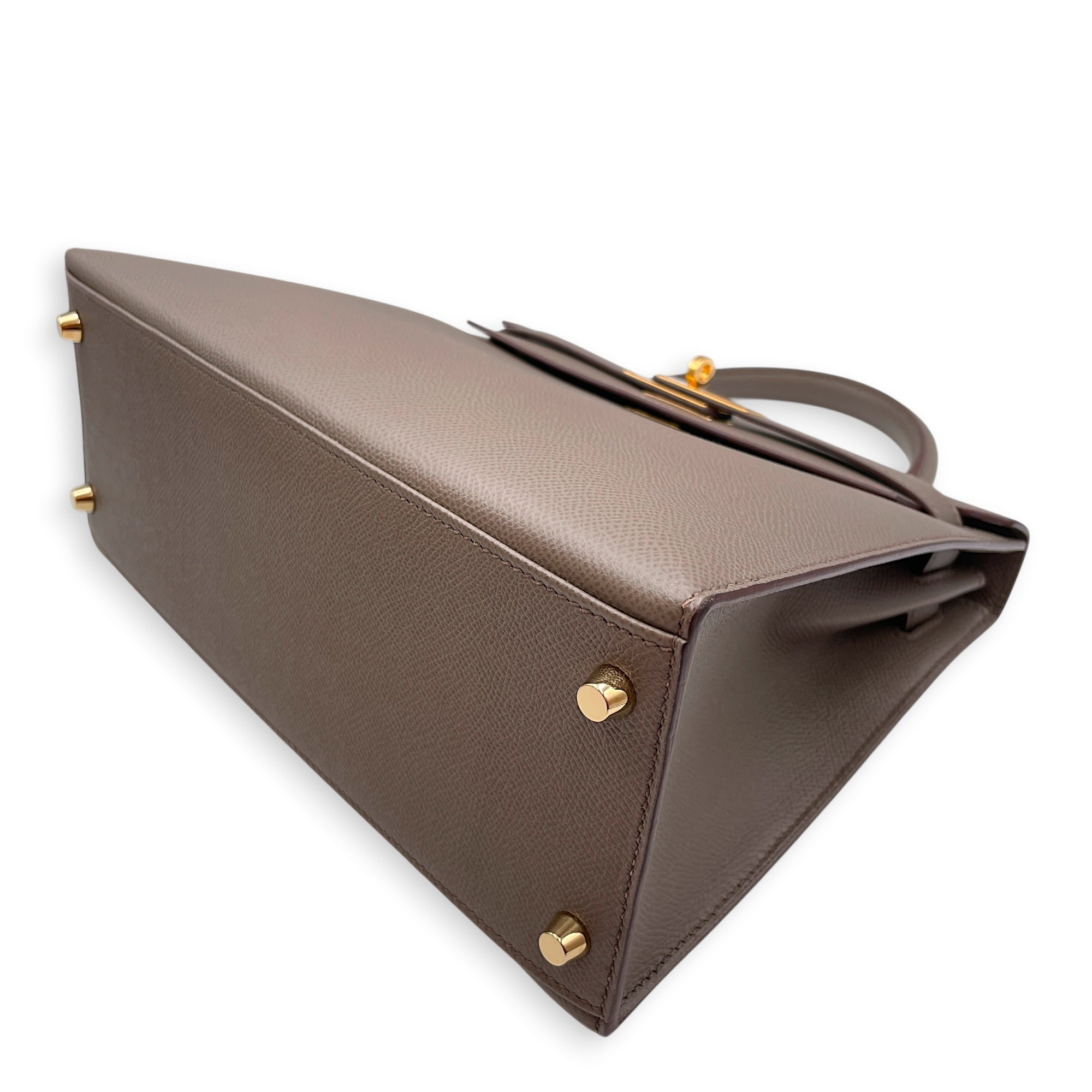 Sellier Kelly 28 Etain in Epsom Gold hardware CL2512-17979 8