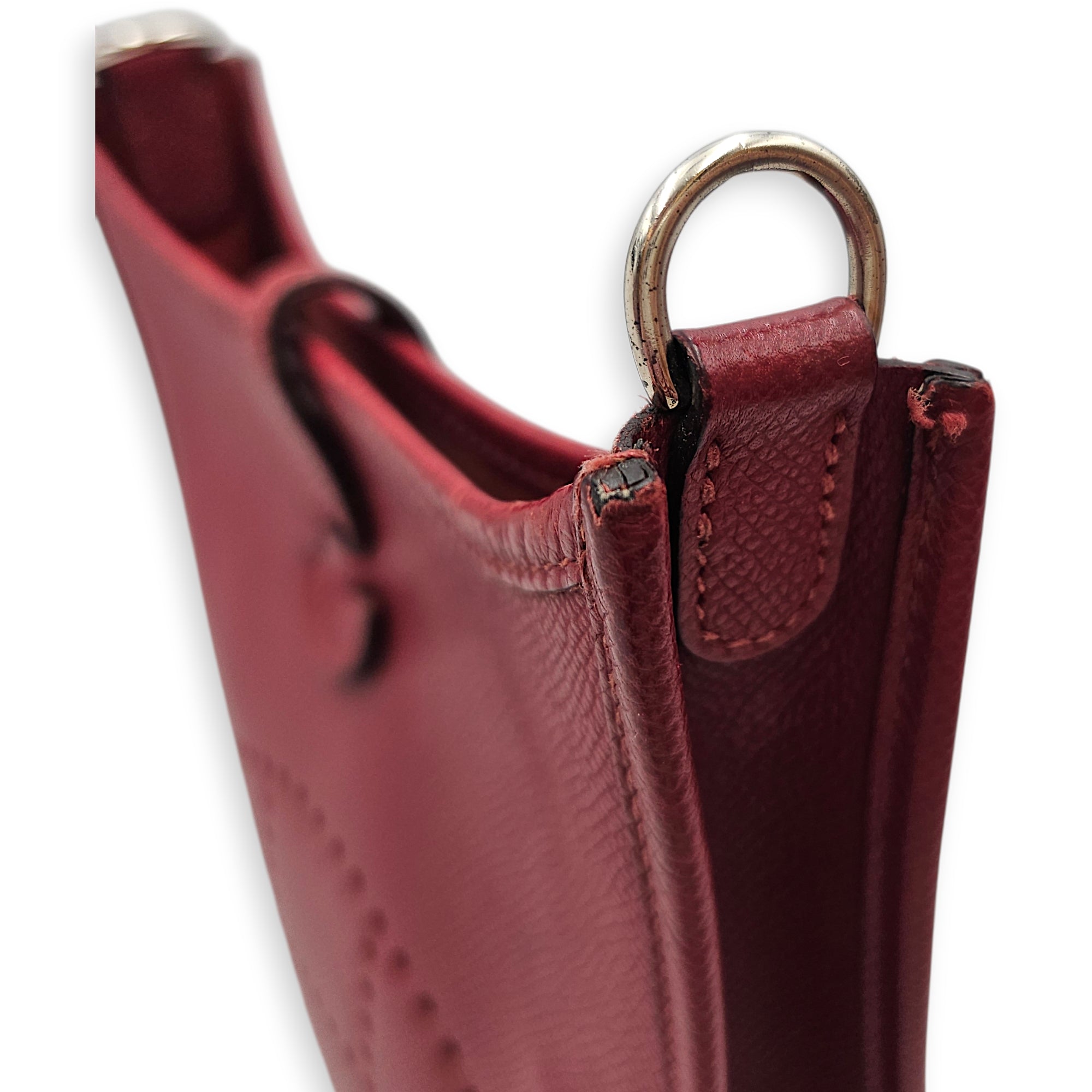 Evelyne Mini Rouge grenat in Epsom Palladium hardware CL2512-18015 11