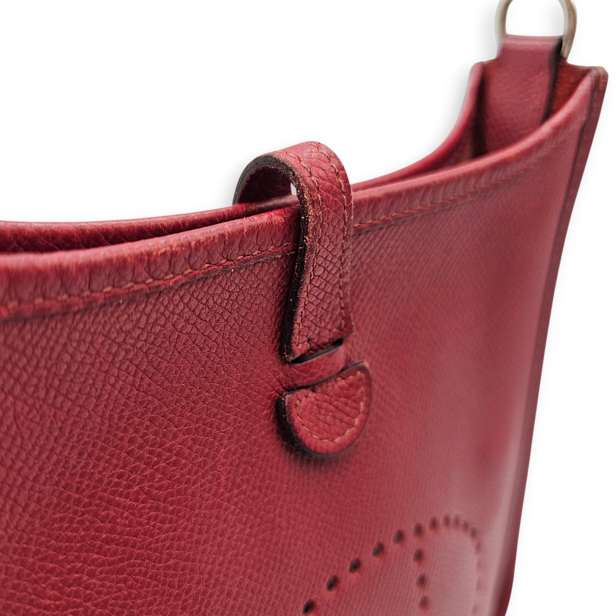 Evelyne Mini Rouge grenat in Epsom Palladium hardware CL2512-18015 13