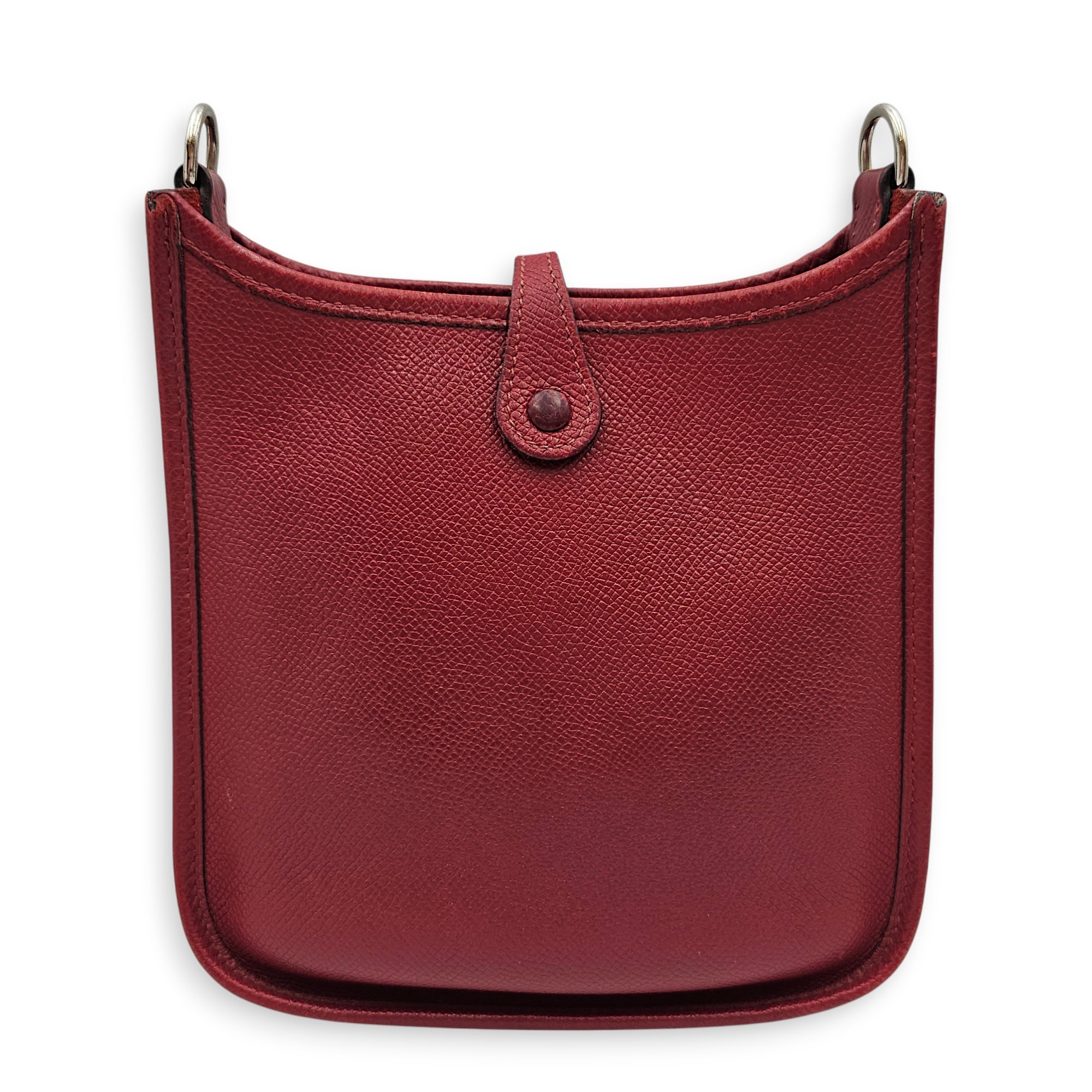 Evelyne Mini Rouge grenat in Epsom Palladium hardware CL2512-18015 2