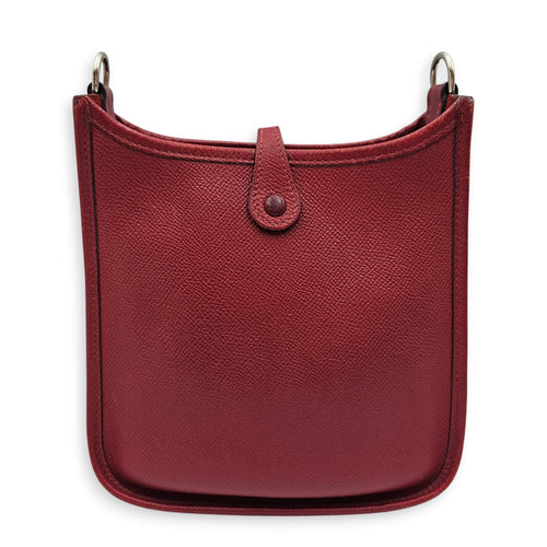 Evelyne Mini Rouge grenat in Epsom Palladium hardware CL2512-18015 2