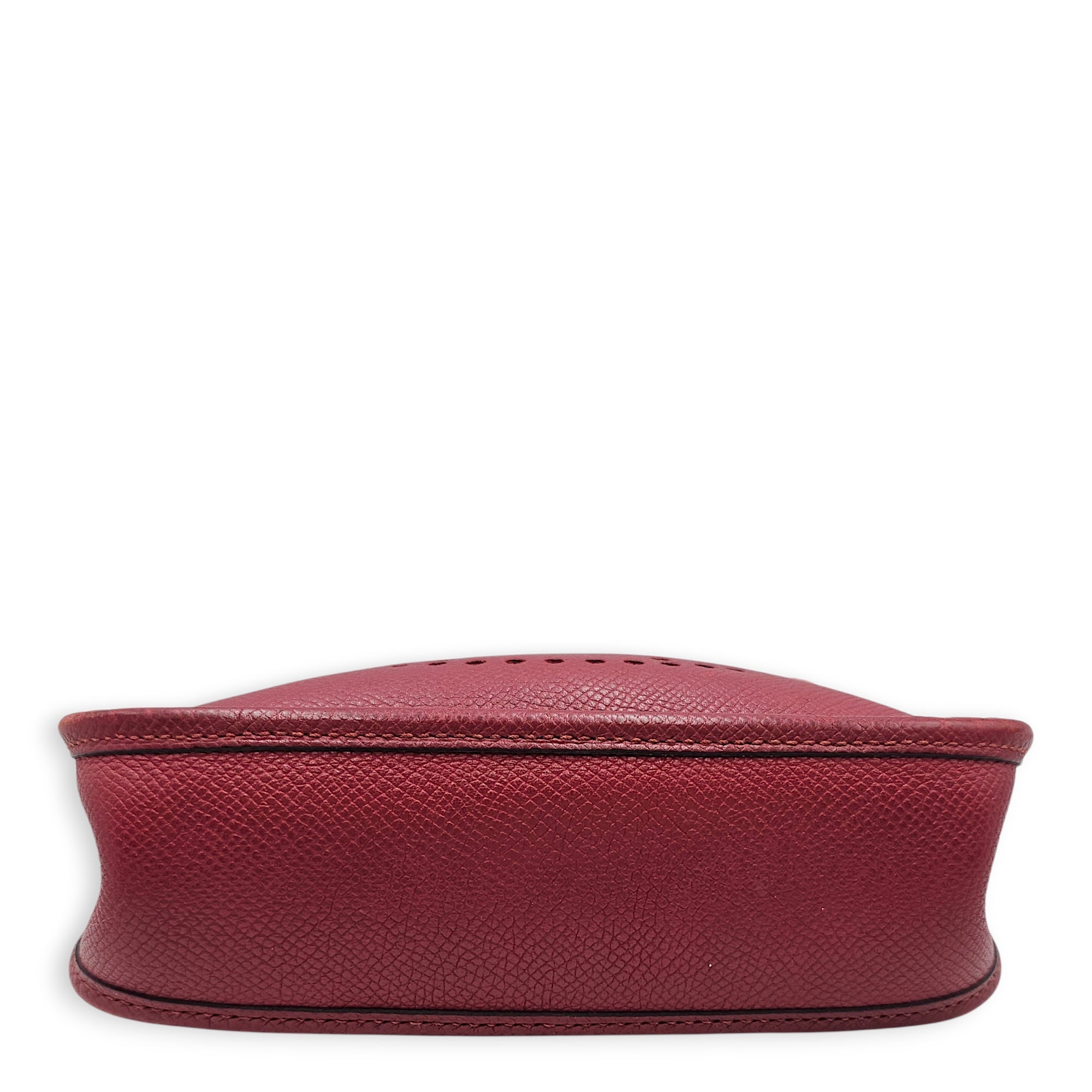 Evelyne Mini Rouge grenat in Epsom Palladium hardware CL2512-18015 5