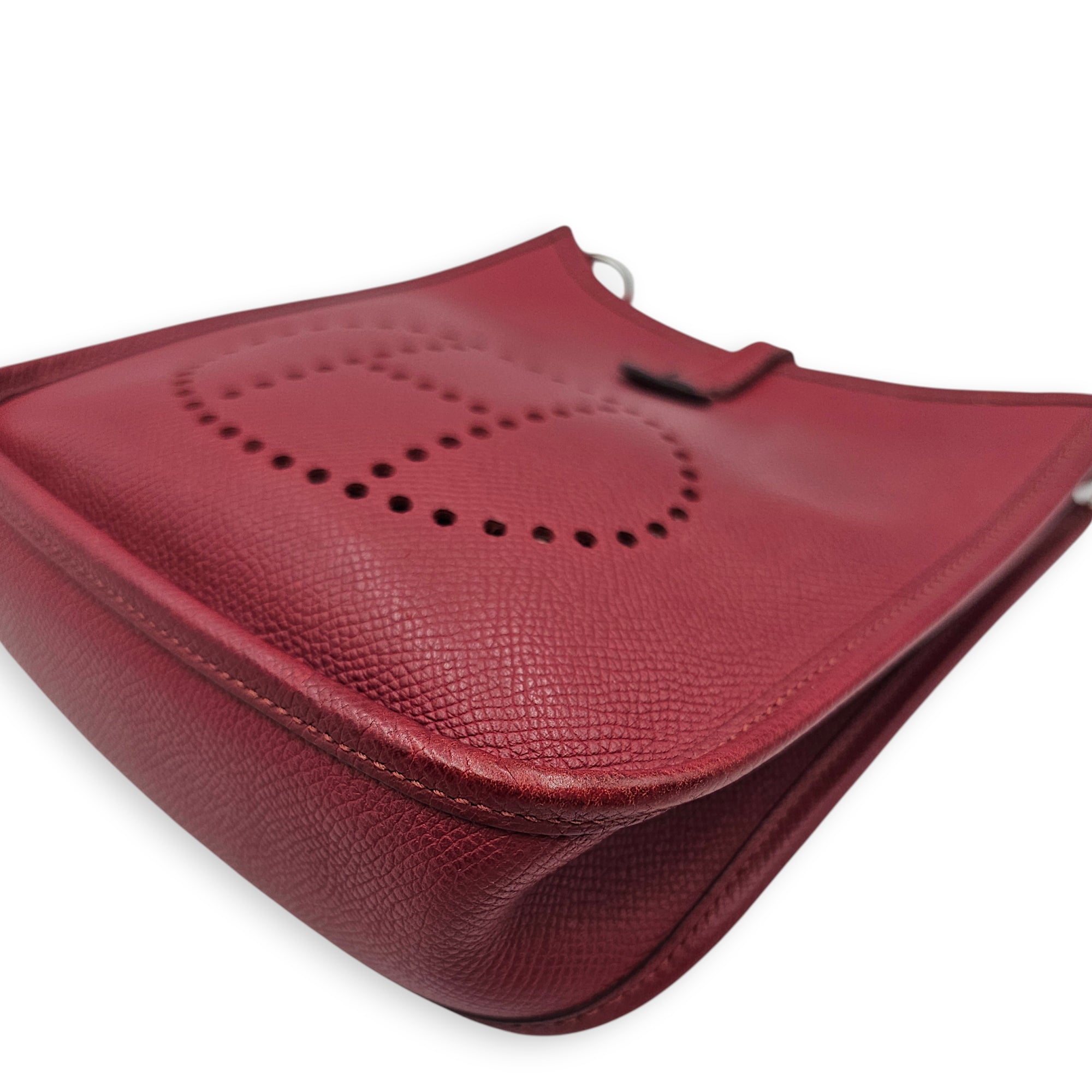 Evelyne Mini Rouge grenat in Epsom Palladium hardware CL2512-18015 7