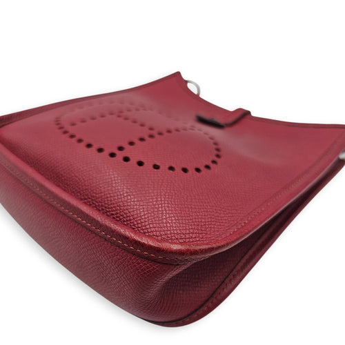 Evelyne Mini Rouge grenat in Epsom Palladium hardware CL2512-18015 7