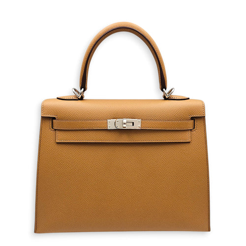 Sellier Kelly 25 Biscuit in Epsom Palladium hardware CL2512-18091 1