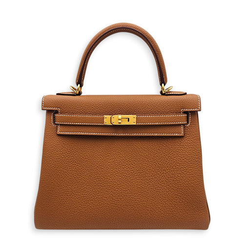 Kelly 25 Gold in Togo Gold hardware CL2512-18098 1