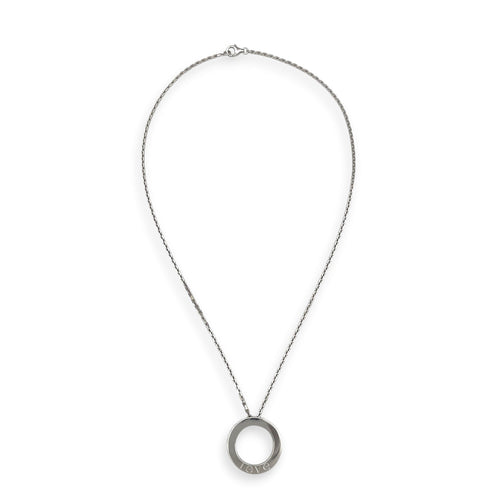 Love Pendant, 3 Diamonds Necklace in White Gold Hardware CL2512-18113 1