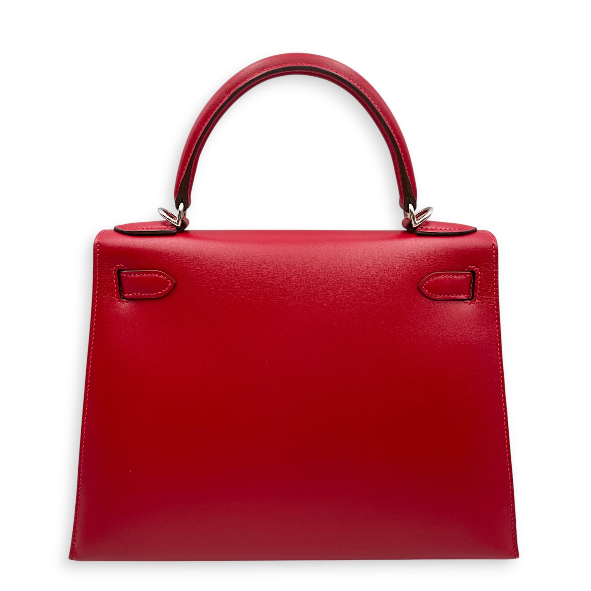 Sellier Kelly 28 Rouge vif in Tadelakt Palladium hardware