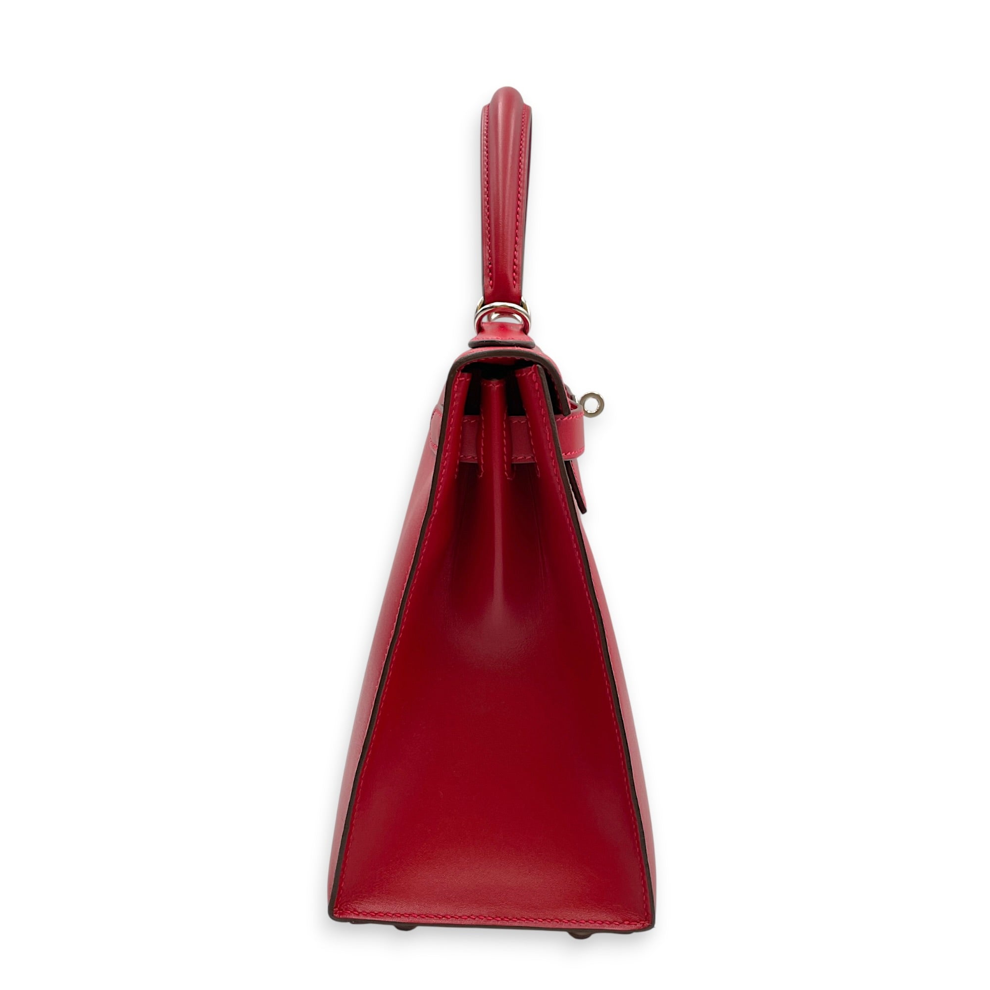 Sellier Kelly 28 Rouge vif in Tadelakt Palladium hardware