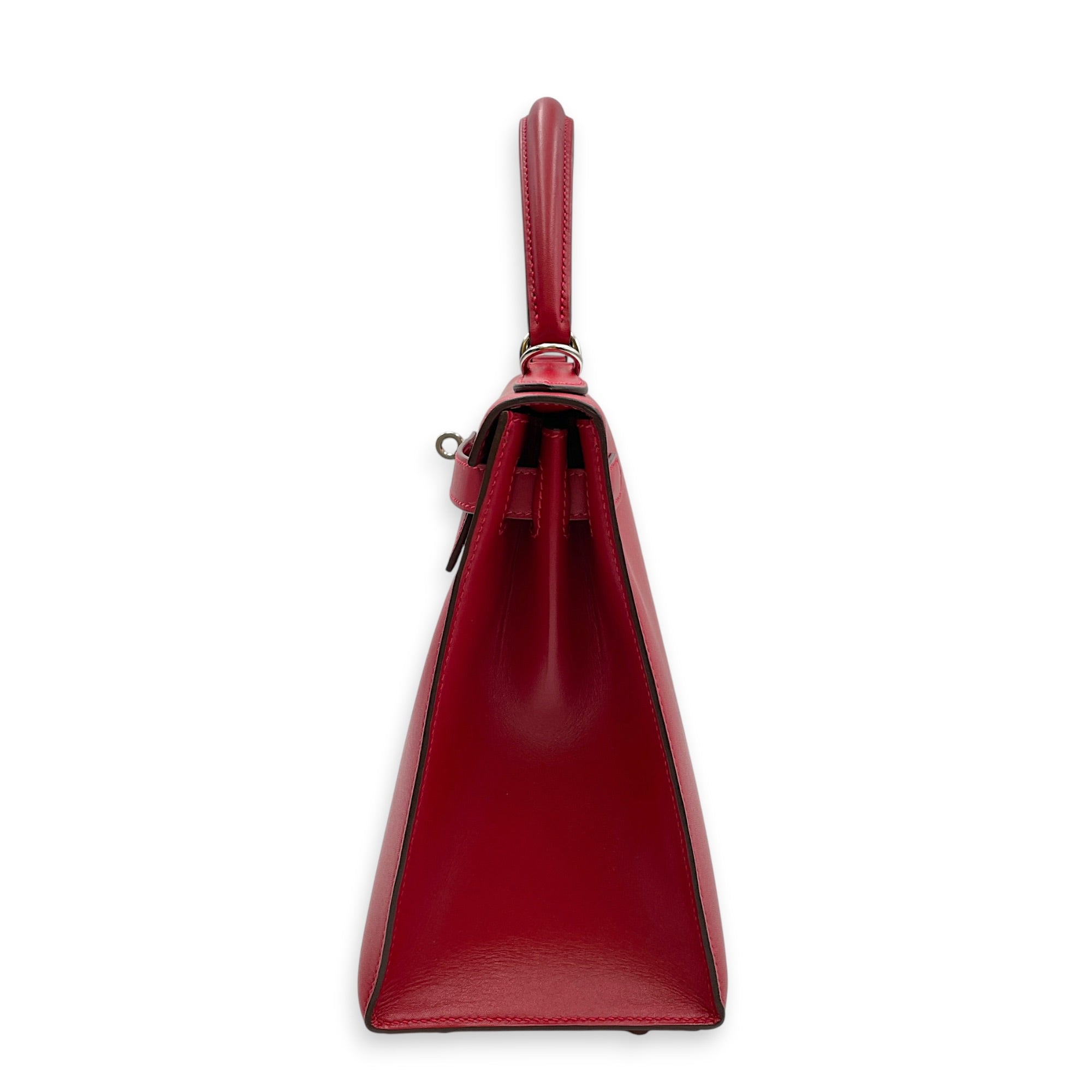 Sellier Kelly 28 Rouge vif in Tadelakt Palladium hardware