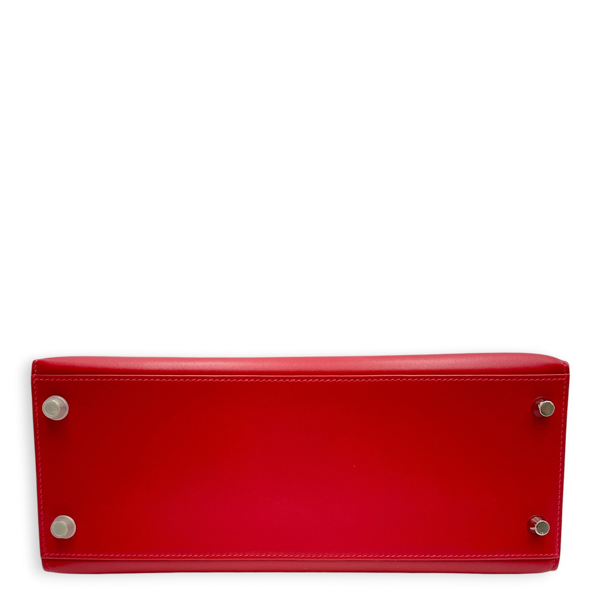Sellier Kelly 28 Rouge vif in Tadelakt Palladium hardware