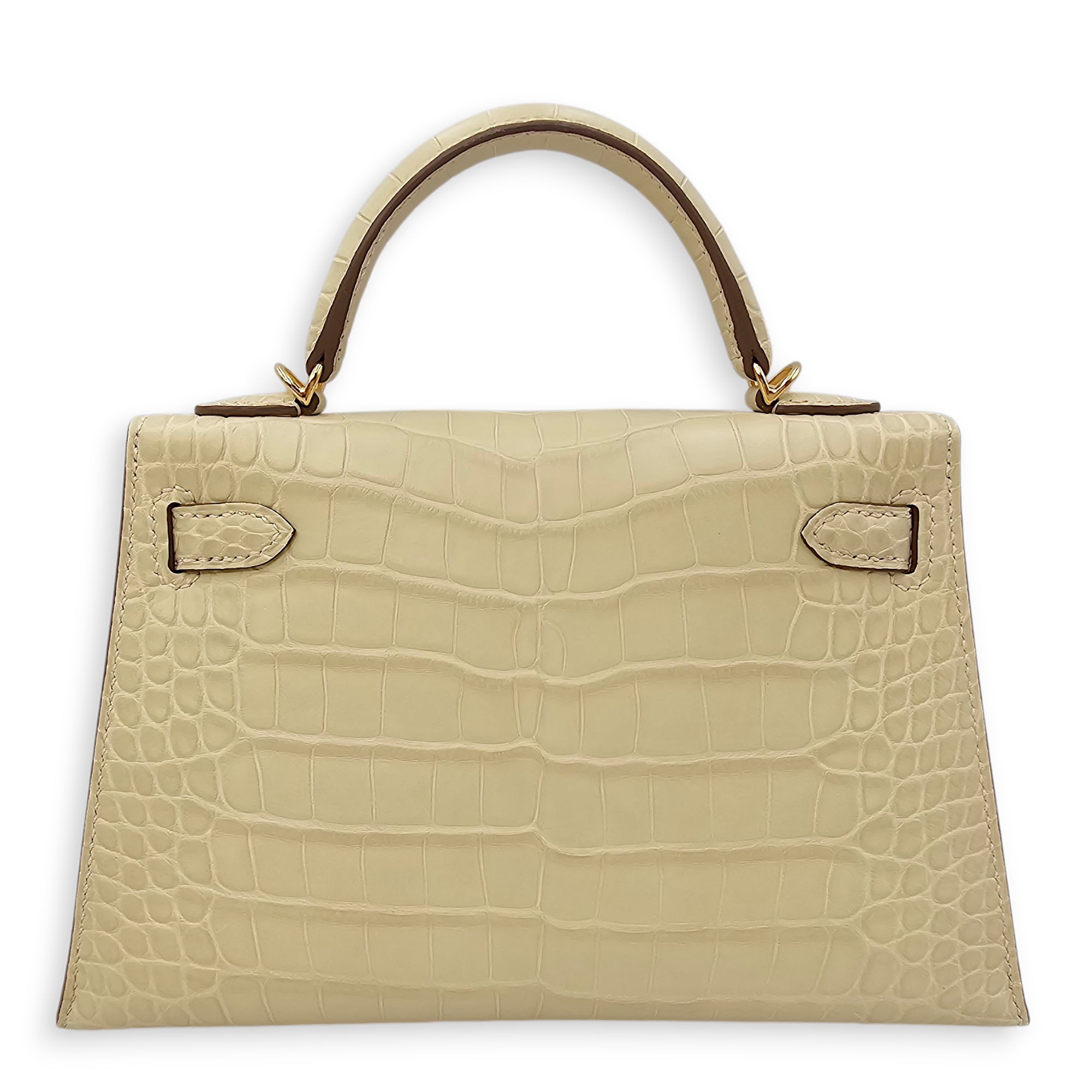 Sellier Kelly 20 Vanille in Matte Alligator Gold hardware