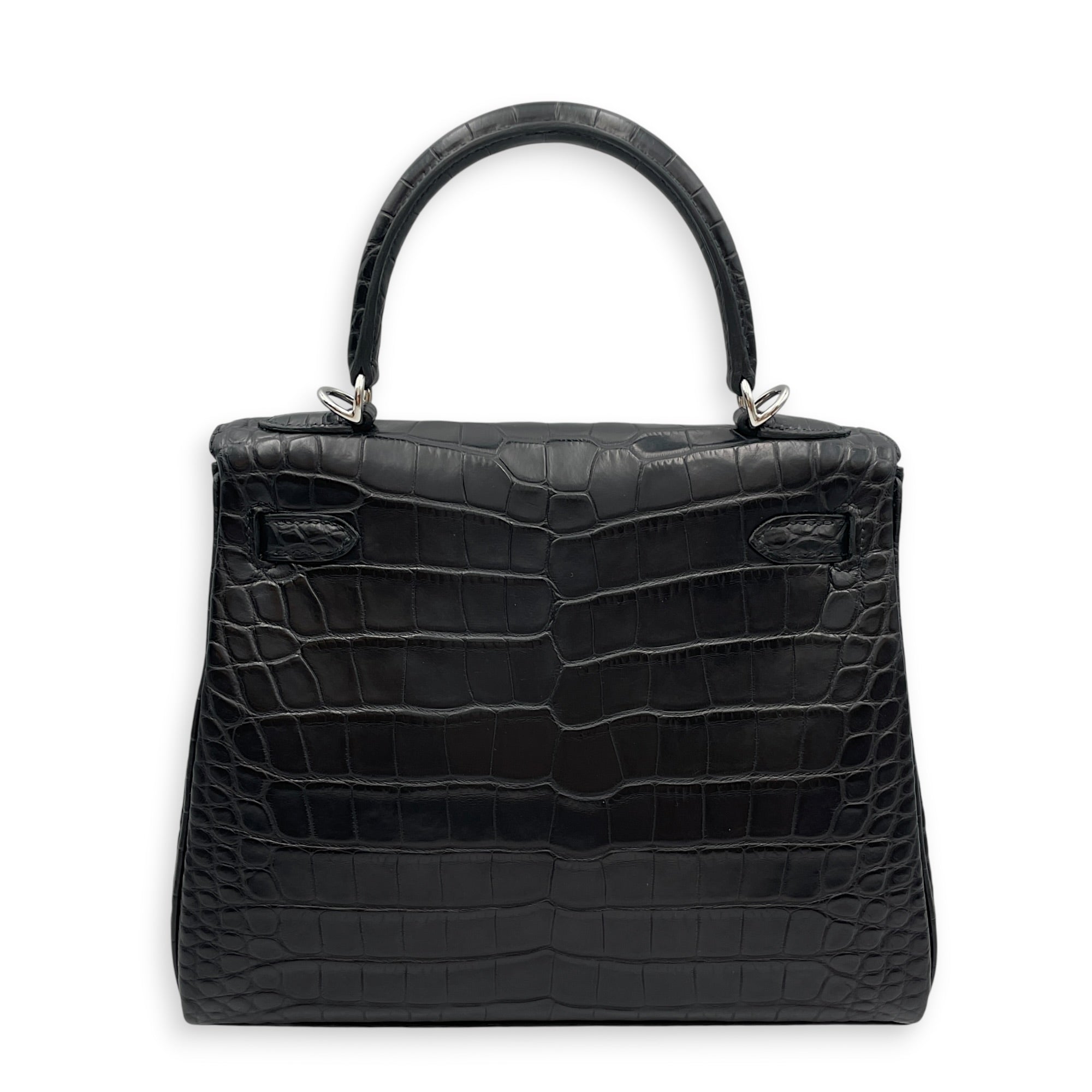 Kelly 25 Black in Matte Alligator Palladium hardware CL2512-18131 2