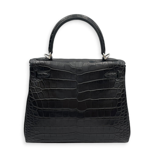 Kelly 25 Black in Matte Alligator Palladium hardware CL2512-18131 2