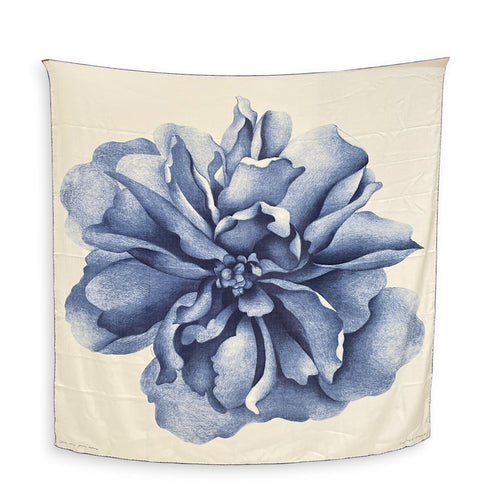 Une Rose Pour Alma 140 Blue/Creme Shawl CL2512-18163 1