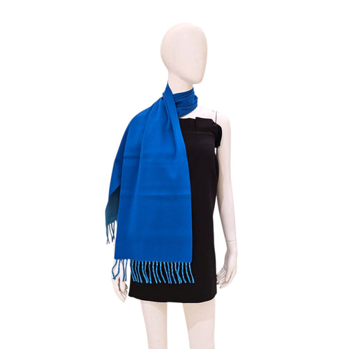 Evelyne 30cm x 160cm Cobalt/Menthol Reversible Shawl in Cashmere CL2512-18175 1